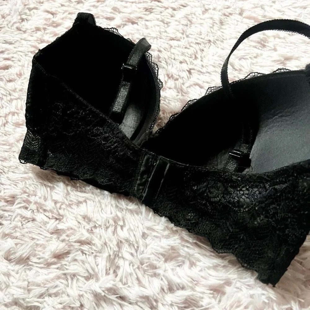 Black Lace‎ Padded Whinsygoth Sexy Lingerie Feminine Bra Womens 36DD Dark Fairy
